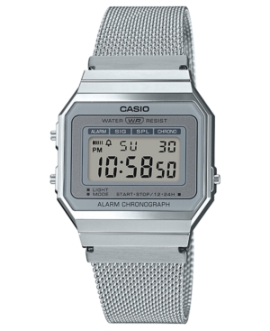 image of Casio Unisex Digital Stainless Steel Mesh Bracelet Watch 35.5mm