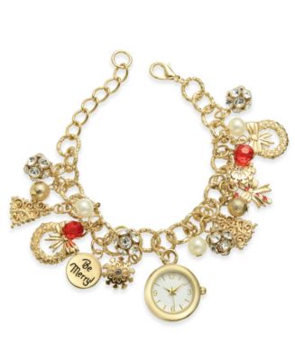 Charter Club Gold Tone Charm Bracelet Watch 25mm Created For Macy S Reviews Macy S