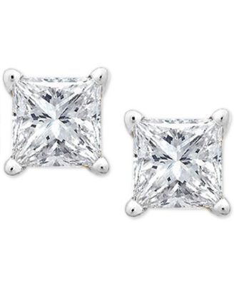 Princess-Cut Diamond Stud Earrings in 10k White Gold (1/10 ct. t.w.)