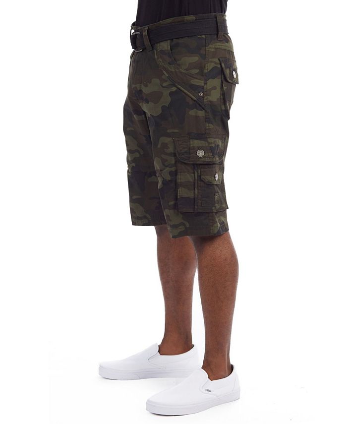 X-Ray Men's Belted Double Pocket Bermuda Cargo Shorts - Macy's