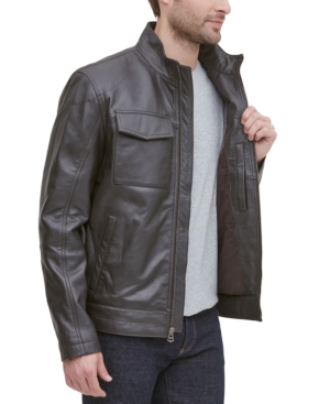 Cole Haan Men's Leather Racer Jacket Created for Macy's