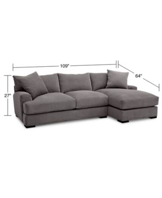 CLOSEOUT! Rhyder 2-Pc. Fabric Sectional Sofa with Chaise, Created for Macy's