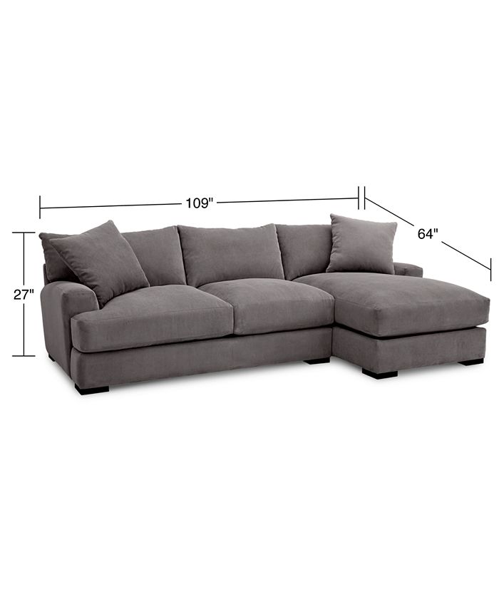 Furniture Rhyder 2Pc. Fabric Sectional Sofa with Chaise, Created for Macy's Macy's