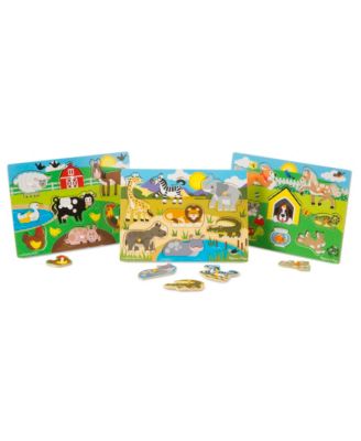 Melissa and Doug - World of Animals Peg Puzzle Bundle