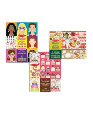 Melissa and Doug - Sticker Pad Bundle - Sweets  Treats, Make-a-Face and Make-a-Meal