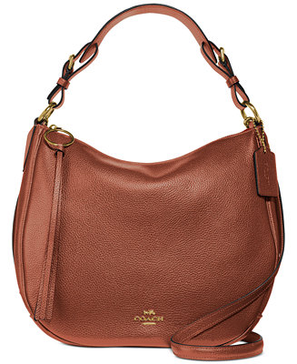 COACH Sutton Hobo in Polished Pebble Leather - Macy's
