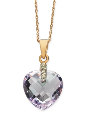 image of Pink Amethyst (5-3/8 ct. t.w.) & Diamond Accent Heart 18