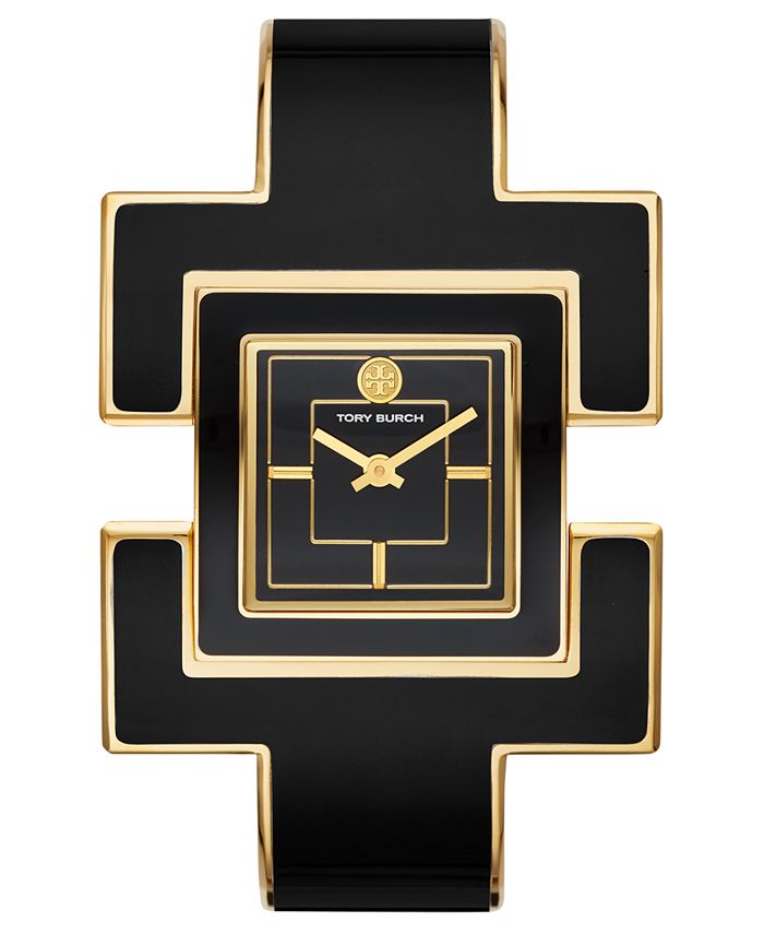 Tory Burch Women's T-Bangle Black & Gold-Tone Stainless Steel Bangle  Bracelet Watch 25mm & Reviews - All Fine Jewelry - Jewelry & Watches -  Macy's