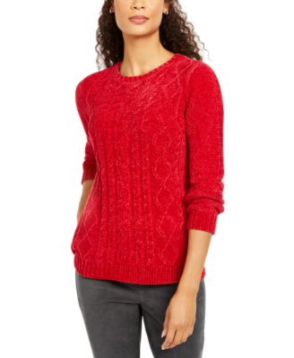 Karen Scott Cable-Knit Chenille Sweater, Created For Macy's & Reviews ...