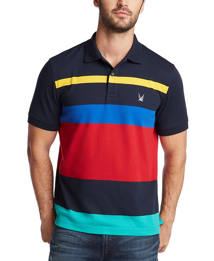 Nautica Men's Blue Sail Interlock Striped Polo Shirt, Created for Macy