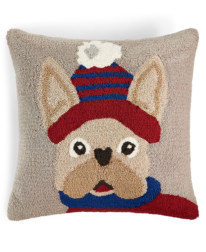 Martha Stewart Collection Hooked Dog 18" x 18" Decorative Pillow