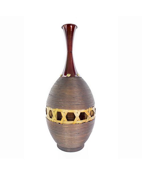 Heather Ann Creations Clayton 24 Bamboo Vase With Decorative Band