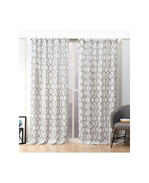Nicole Miller Hexa Geometric Print Hidden Tab Top Curtain Panel