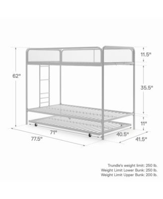 Elia Triple Twin Metal Bunk Bed
