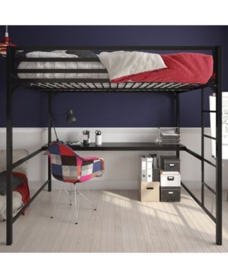 Mason Metal Full Loft Bed with Desk