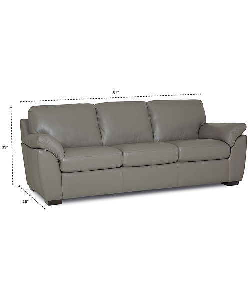 Furniture Lothan 87 Leather Sofa With 3 Cushions Created For