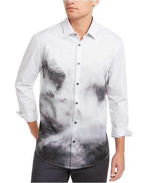Alfani Men S Foggy Mountain Print Shirt Created For Macy S