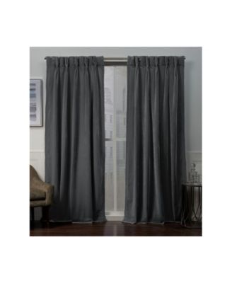 Curtains Velvet Heavyweight Pinch Pleat Curtain Panel Pair