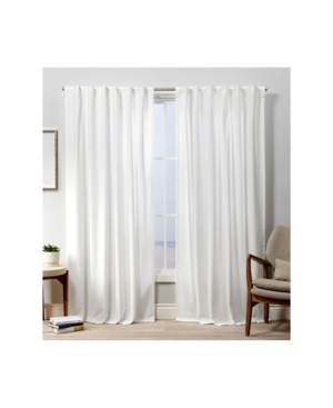 Exclusive Home Curtains Velvet Heavyweight Hidden Tab Top Curtain Panel Pair, 52" X 108" In White