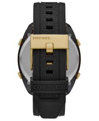 Diesel Men's Digital Crusher Black Silicone Strap Watch 46mm 