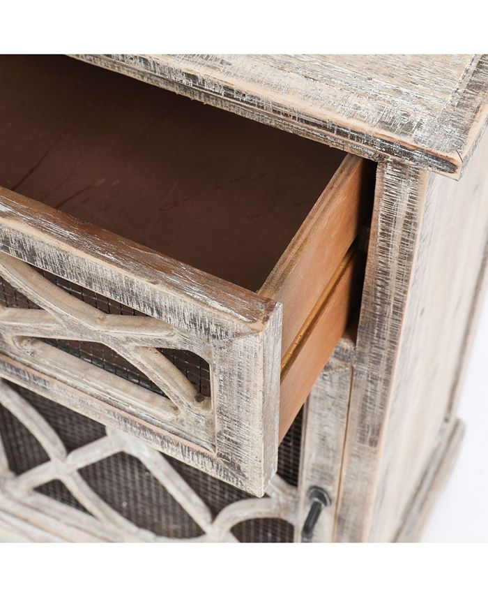 Luxen Home Rustic Wood and Metal Small Console Macy's