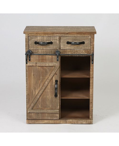 Luxen Home Rustic Wood Sliding Barn Door Console Cabinet Reviews