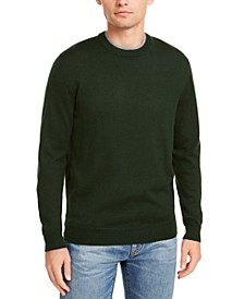 Men's Solid Crew Neck Merino Wool Blend Sweater, Created for Macy's 