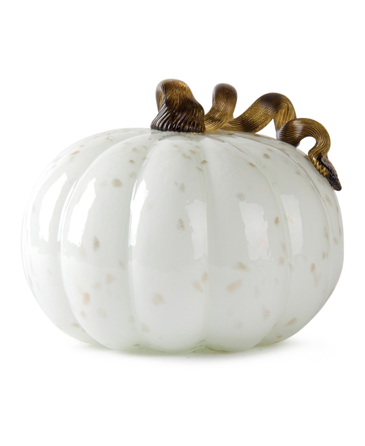 Glitzhome Glass Pumpkin In White
