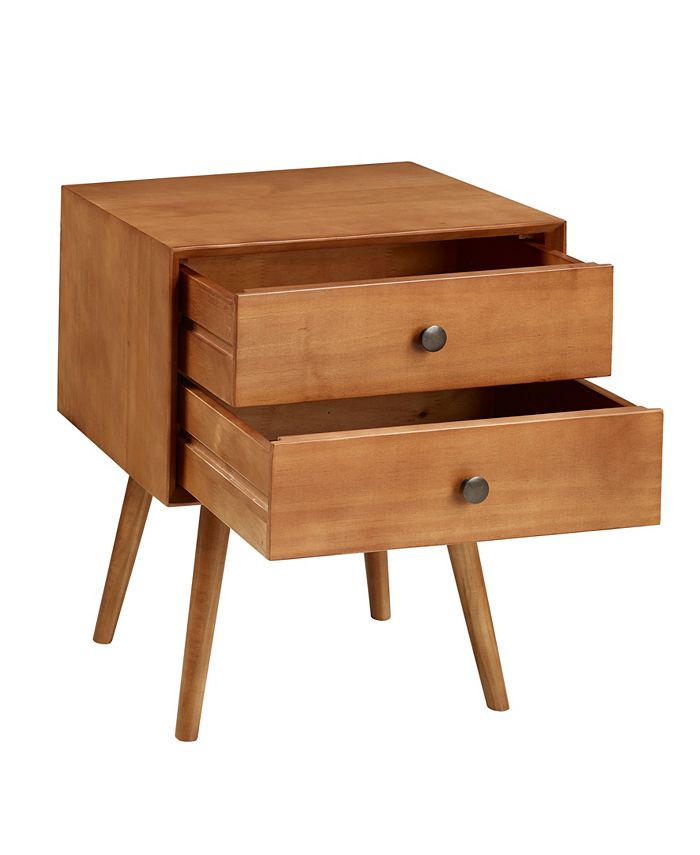 Walker Edison MidCentury 2 Drawer Solid Wood Nightstand Macy's