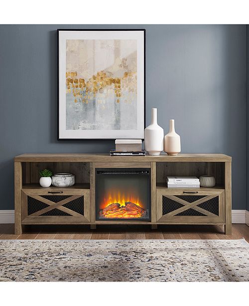 Walker Edison Rustic Farmhouse Fireplace Tv Stand Reviews