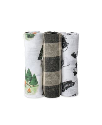 Little Unicorn - Happy Camper Cotton Muslin 3-Pack Swaddle Blanket Set