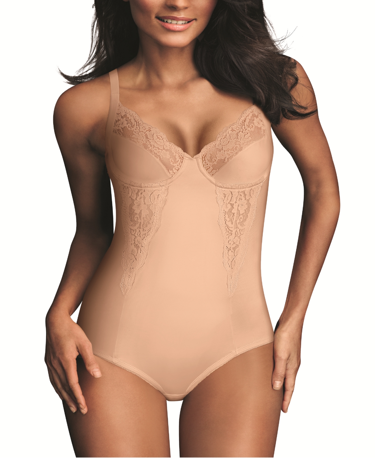 Women's Firm Control Embellished Unlined Shaping Bodysuit1456 - Buttercream (Nude )