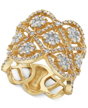 image of Effy Diamond Flower Openwork Statement Ring (1-5/8 ct. t.w.) in 14k Gold