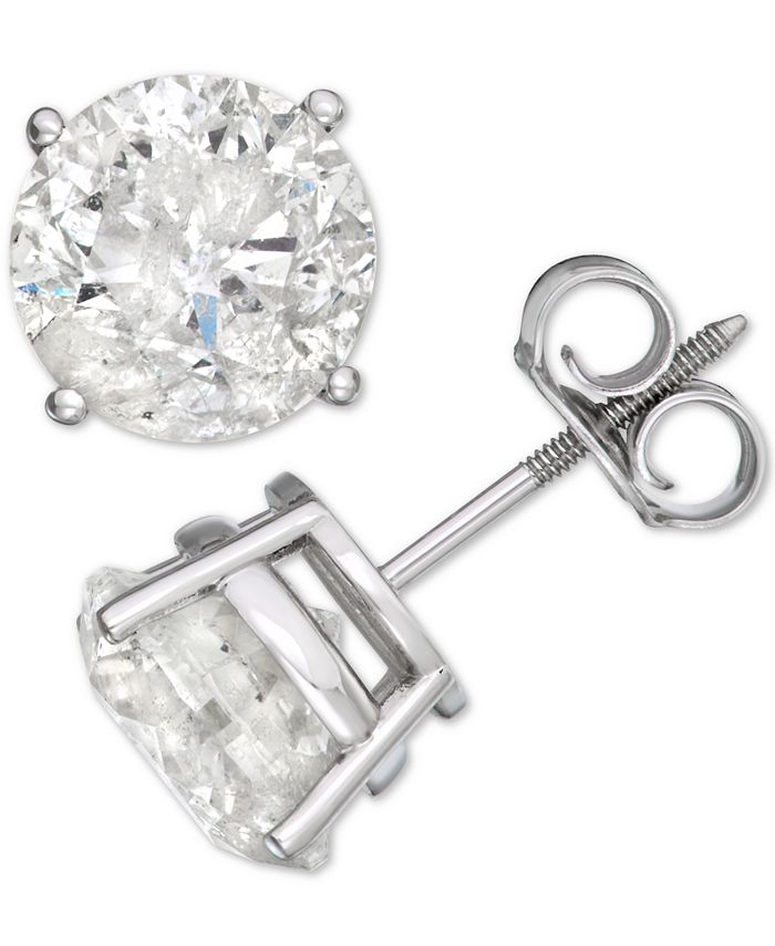 Macy's Diamond Stud Earrings (4 ct. .) in 14k White Gold & Reviews -  Earrings - Jewelry & Watches - Macy's