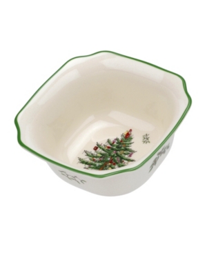 Spode Christmas Tree Square Bowl In Green