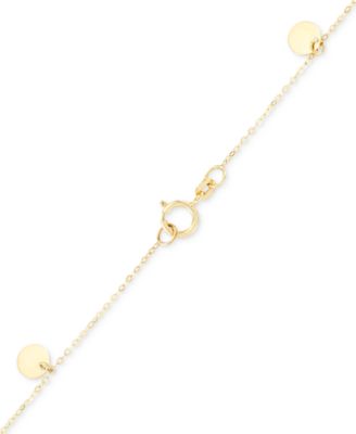Polished Disc Dangle Ankle Bracelet in 14k Gold