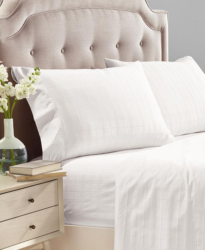 Charter Club Windowpane 100 Supima Cotton 550 Thread Count 4 Pc. Sheet