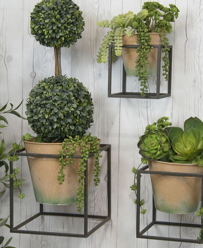 VIP Home & Garden 3-Piece Metal Planters - Macy's