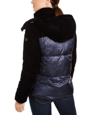 calvin klein velvet puffer jacket