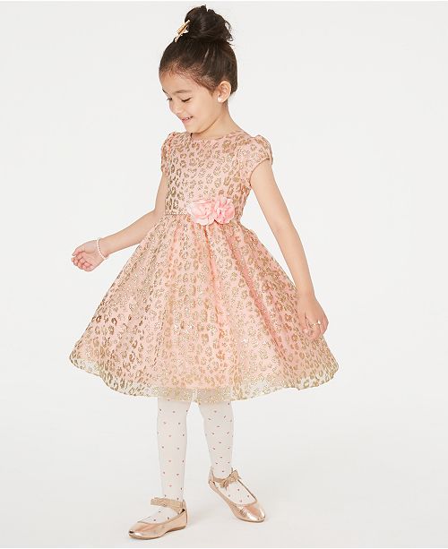 Rare Editions Little Girls Glitter Animal Print Dress Reviews Macy S