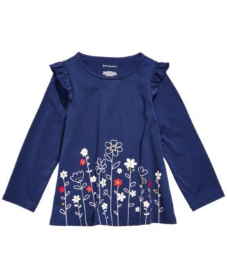 First Impressions Toddler Girls Cotton Flower-Border Tunic, Created for ...
