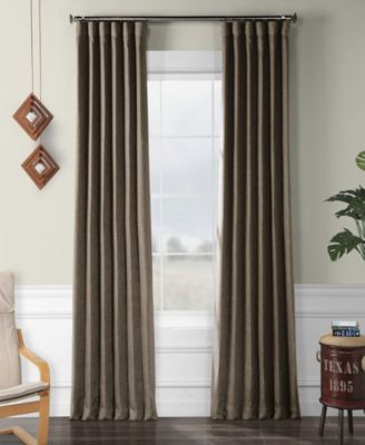 Exclusive Fabrics Furnishings Faux Linen Blackout Curtain 96" x 50" Curtain Panel
