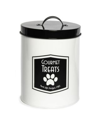 Park Life Designs 'Wallace' Pet Treat Tin - 140 Oz, Food-Safe Steel, Airtight (Grey)
