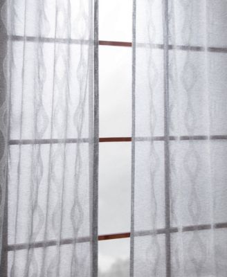 Vega Striped Patterned Faux Linen Sheer Curtain