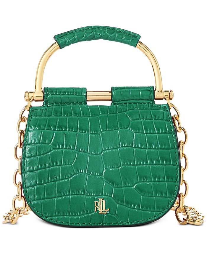 Lauren Ralph Lauren 'Marcy' burgundy leather croc embossed satchel bag.  Dimensions: 33 x 24 x 14 cm Condition: 8/10 - in excellent…