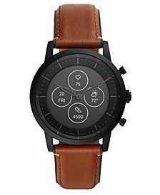 Tech Collider Brown Leather Strap Hybrid Smart Watch 42mm