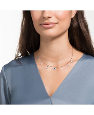 Rose Gold-Tone Crystal Protective Charm Bolo Necklace