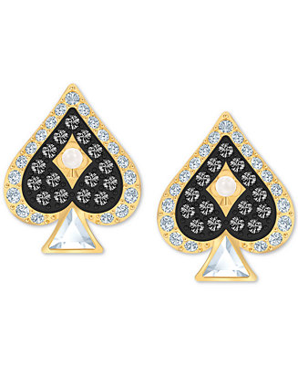Moedig aan schaak Eerder Swarovski Gold-Tone Crystal Spade Stud Earrings & Reviews - Earrings -  Jewelry & Watches - Macy's