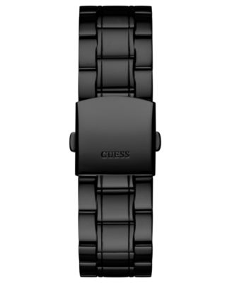 Men's Diamond-Accent Black Stainless Steel Bracelet Watch 44mm