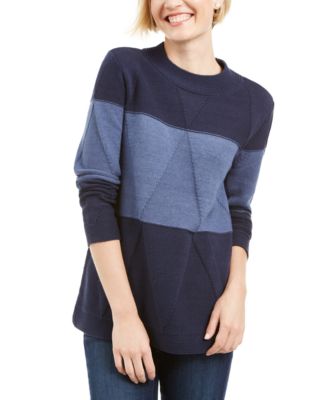 Karen Scott Grace Colorblocked Sweater, Created for Macy's & Reviews ...